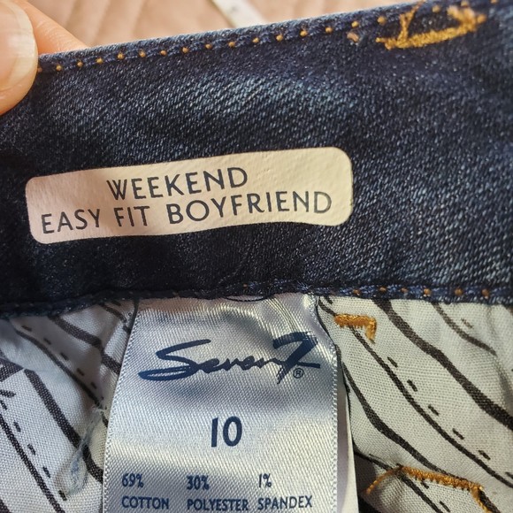 Seven7 weekend boyfriend relaxed fit size 10 medium dark jean denim - Picture 5 of 11